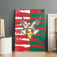 USA And Mexico Football Canvas Wall Art Split Flag Golden Trophy Grunge