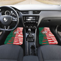 Custom USA And Mexico Football Car Mats Split Flag Golden Trophy Grunge