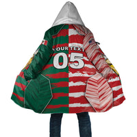 Custom USA And Mexico Football Cloak Split Flag Golden Trophy Grunge