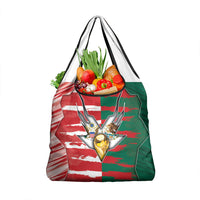 USA And Mexico Football Grocery Bag Split Flag Golden Trophy Grunge