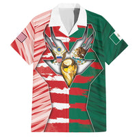 Custom USA And Mexico Football Hawaiian Shirt Split Flag Golden Trophy Grunge