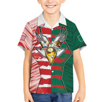 Custom USA And Mexico Football Hawaiian Shirt Split Flag Golden Trophy Grunge