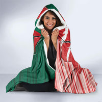 USA And Mexico Football Hooded Blanket Split Flag Golden Trophy Grunge