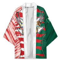 Custom USA And Mexico Football Kimono Split Flag Golden Trophy Grunge