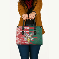 USA And Mexico Football Leather Bag Split Flag Golden Trophy Grunge