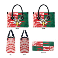 USA And Mexico Football Leather Bag Split Flag Golden Trophy Grunge