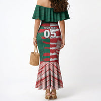 Custom USA And Mexico Football Mermaid Dress Split Flag Golden Trophy Grunge
