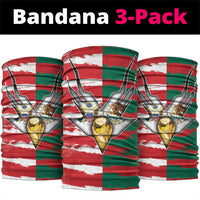 USA And Mexico Football Neck Gaiter Split Flag Golden Trophy Grunge