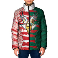 Custom USA And Mexico Football Padded Jacket Split Flag Golden Trophy Grunge