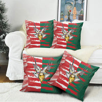 USA And Mexico Football Pillow Cover Split Flag Golden Trophy Grunge