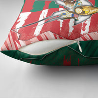 USA And Mexico Football Pillow Cover Split Flag Golden Trophy Grunge