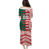 Custom USA And Mexico Football Puletasi Split Flag Golden Trophy Grunge