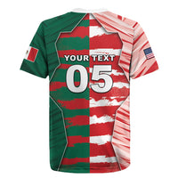 Custom USA And Mexico Football Rugby Jersey Split Flag Golden Trophy Grunge