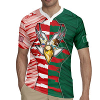 Custom USA And Mexico Football Rugby Jersey Split Flag Golden Trophy Grunge