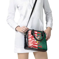 USA And Mexico Football Shoulder Handbag Split Flag Golden Trophy Grunge