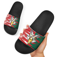 USA And Mexico Football Slide Sandals Split Flag Golden Trophy Grunge