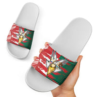 USA And Mexico Football Slide Sandals Split Flag Golden Trophy Grunge