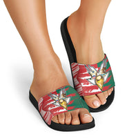 USA And Mexico Football Slide Sandals Split Flag Golden Trophy Grunge