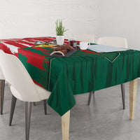 USA And Mexico Football Tablecloth Split Flag Golden Trophy Grunge