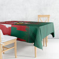 USA And Mexico Football Tablecloth Split Flag Golden Trophy Grunge