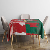 USA And Mexico Football Tablecloth Split Flag Golden Trophy Grunge