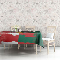 USA And Mexico Football Tablecloth Split Flag Golden Trophy Grunge