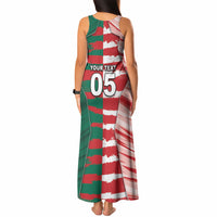 Custom USA And Mexico Football Tank Maxi Dress Split Flag Golden Trophy Grunge