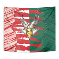 USA And Mexico Football Tapestry Split Flag Golden Trophy Grunge