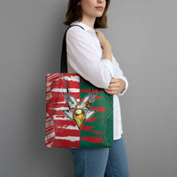 USA And Mexico Football Tote Bag Split Flag Golden Trophy Grunge