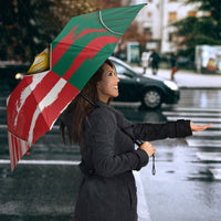 USA And Mexico Football Umbrella Split Flag Golden Trophy Grunge