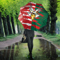 USA And Mexico Football Umbrella Split Flag Golden Trophy Grunge