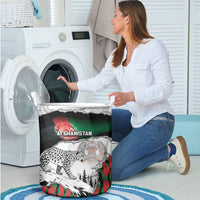 Afghanistan Laundry Basket Snow Leopard With Flag Ripped Style