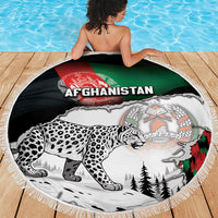 Afghanistan Beach Blanket Snow Leopard With Flag Ripped Style