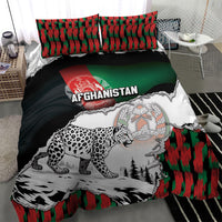Afghanistan Bedding Set Snow Leopard With Flag Ripped Style