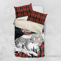 Afghanistan Bedding Set Snow Leopard With Flag Ripped Style