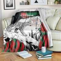 Afghanistan Blanket Snow Leopard With Flag Ripped Style