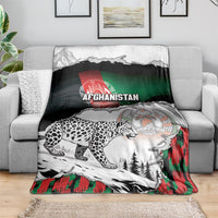Afghanistan Blanket Snow Leopard With Flag Ripped Style