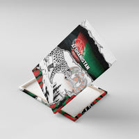 Afghanistan Canvas Wall Art Snow Leopard With Flag Ripped Style