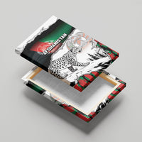 Afghanistan Canvas Wall Art Snow Leopard With Flag Ripped Style