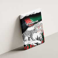 Afghanistan Canvas Wall Art Snow Leopard With Flag Ripped Style