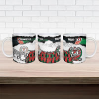 Personalized Afghanistan Ceramic Mug Snow Leopard With Flag Ripped Style
