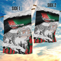 Afghanistan Garden Flag Snow Leopard With Flag Ripped Style
