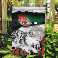Afghanistan Garden Flag Snow Leopard With Flag Ripped Style