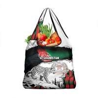 Afghanistan Grocery Bag Snow Leopard With Flag Ripped Style