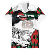 Personalized Afghanistan Hawaiian Shirt Snow Leopard With Flag Ripped Style