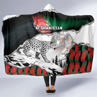 Afghanistan Hooded Blanket Snow Leopard With Flag Ripped Style