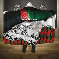 Afghanistan Hooded Blanket Snow Leopard With Flag Ripped Style