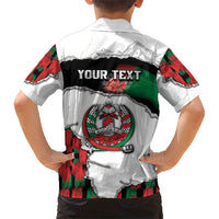 Personalized Afghanistan Kid Hawaiian Shirt Snow Leopard With Flag Ripped Style