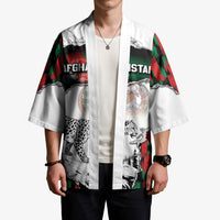 Personalized Afghanistan Kimono Snow Leopard With Flag Ripped Style