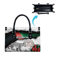 Afghanistan Leather Bag Snow Leopard With Flag Ripped Style